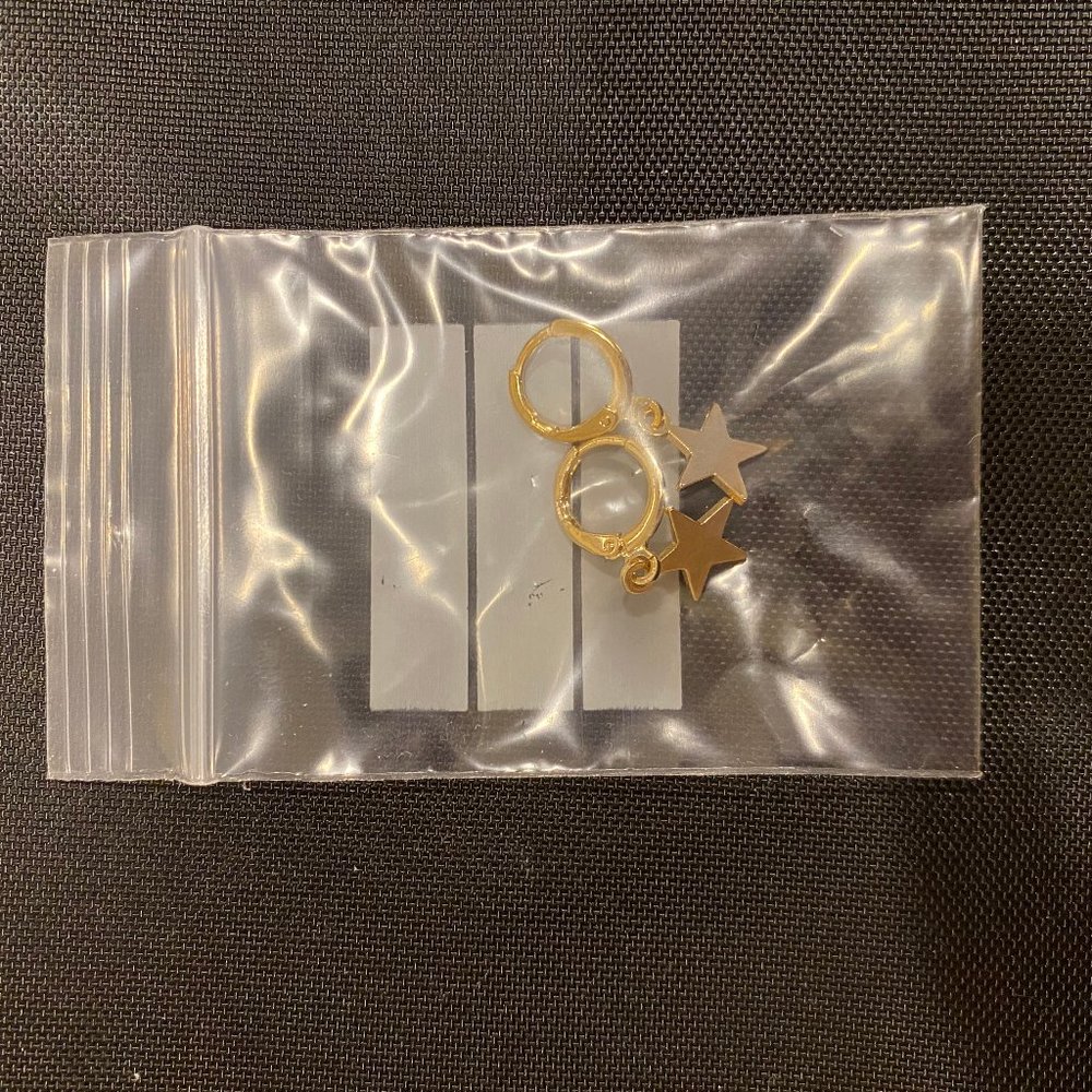 stainless steel gold star hoop rings
